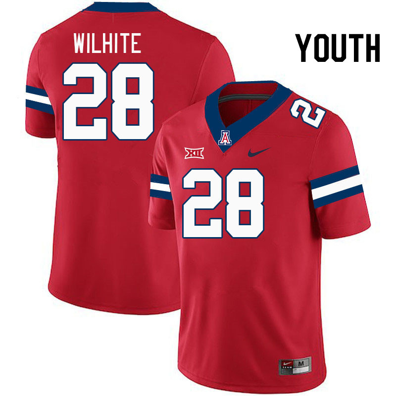 Youth #28 Anthony Wilhite Arizona Wildcats Big 12 Conference College Football Jerseys Stitched-Red